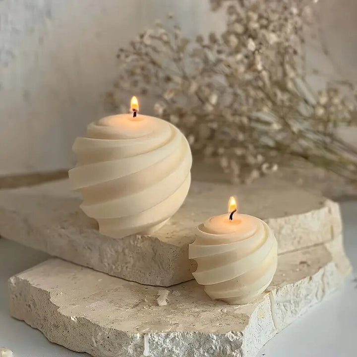 Sculptural Spiral Candle