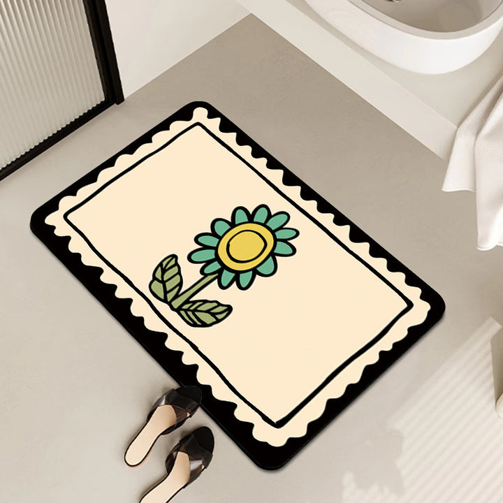 Playful Cartoon Dog-Themed Bath Mat Stornfield