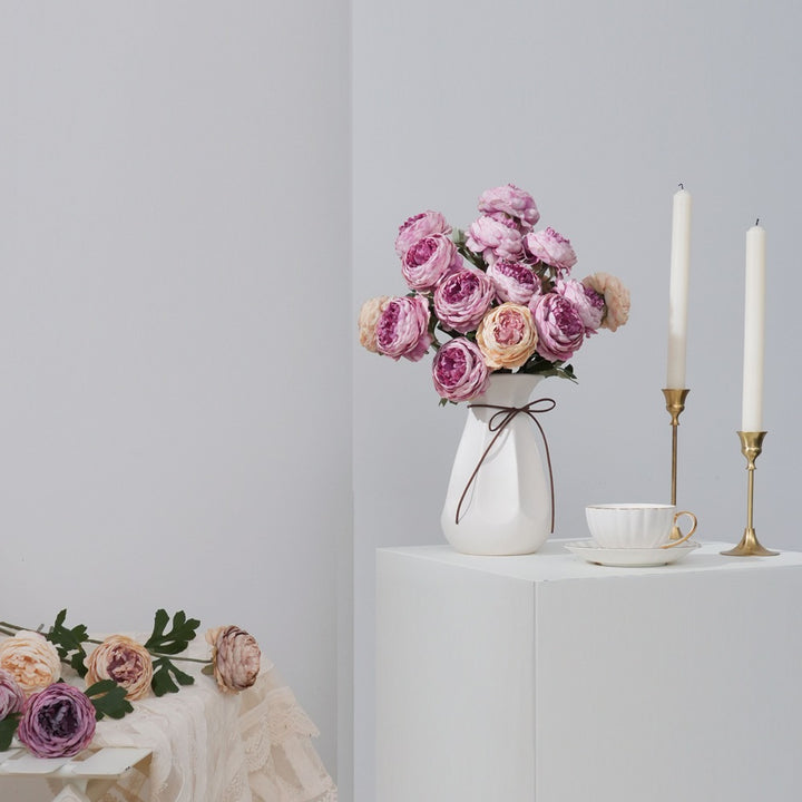 Realistic Floral Stem with Detailed Petals