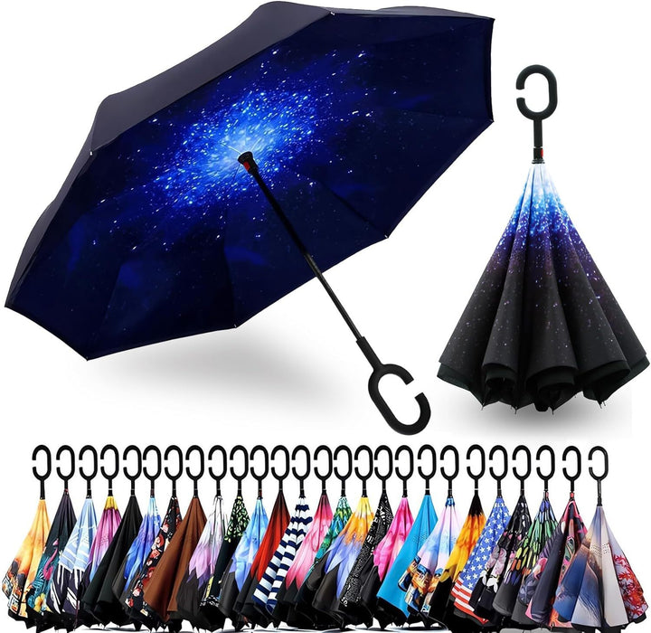 Ladies Automatic Umbrella with Elegant C-Handle Stornfield