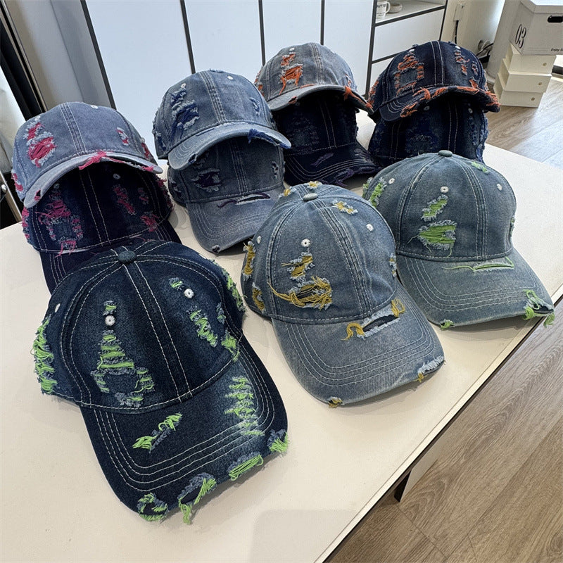 Women's Distressed Denim Baseball Cap Stornfield