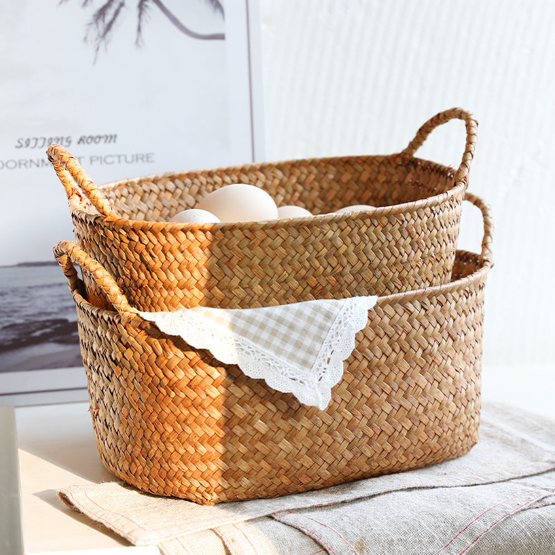 Unisex Handwoven Storage Basket with Practical Carrying Handles Stornfield