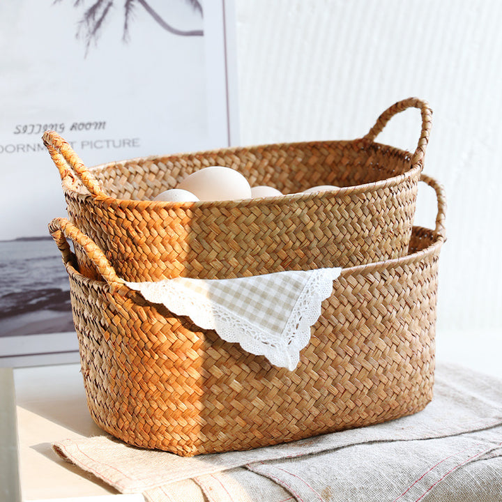Unisex Handwoven Storage Basket with Practical Carrying Handles Stornfield