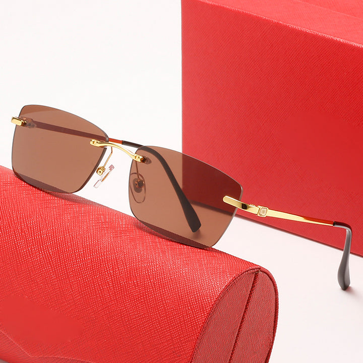 Women's fashionable half-frame sunglasses with stylish metal frame Stornfield