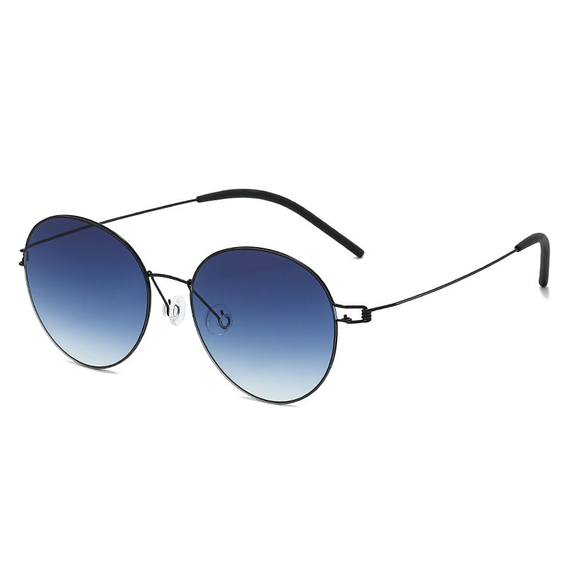Women round sunglasses with light metal frame and gradient lenses Stornfield