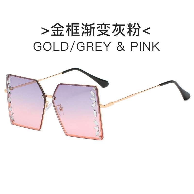 Women's futuristic sunglasses with striking hexagonal frame and high-quality glitter accents Stornfield
