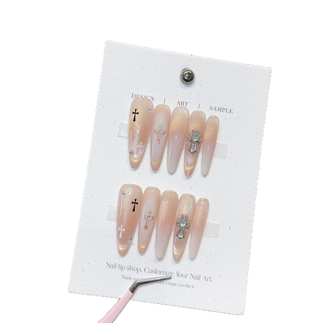 Artificial Nails in Elegant Cross Design Stornfield