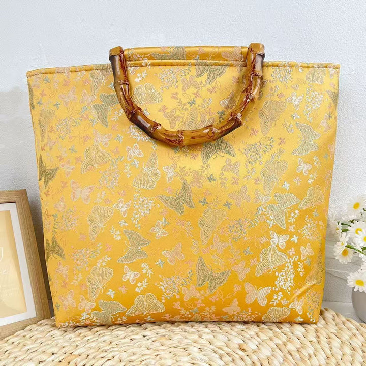 Elegant Handbag with Bamboo Handles Stornfield