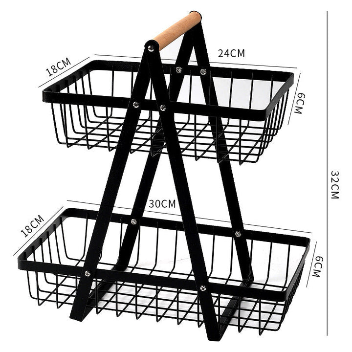 Sturdy Two-Tier Metal Storage Basket Stornfield