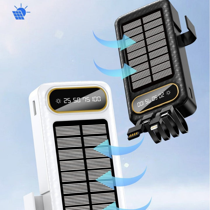 Portable Solar Power Bank with Integrated Charging Technology and Digital Display Stornfield