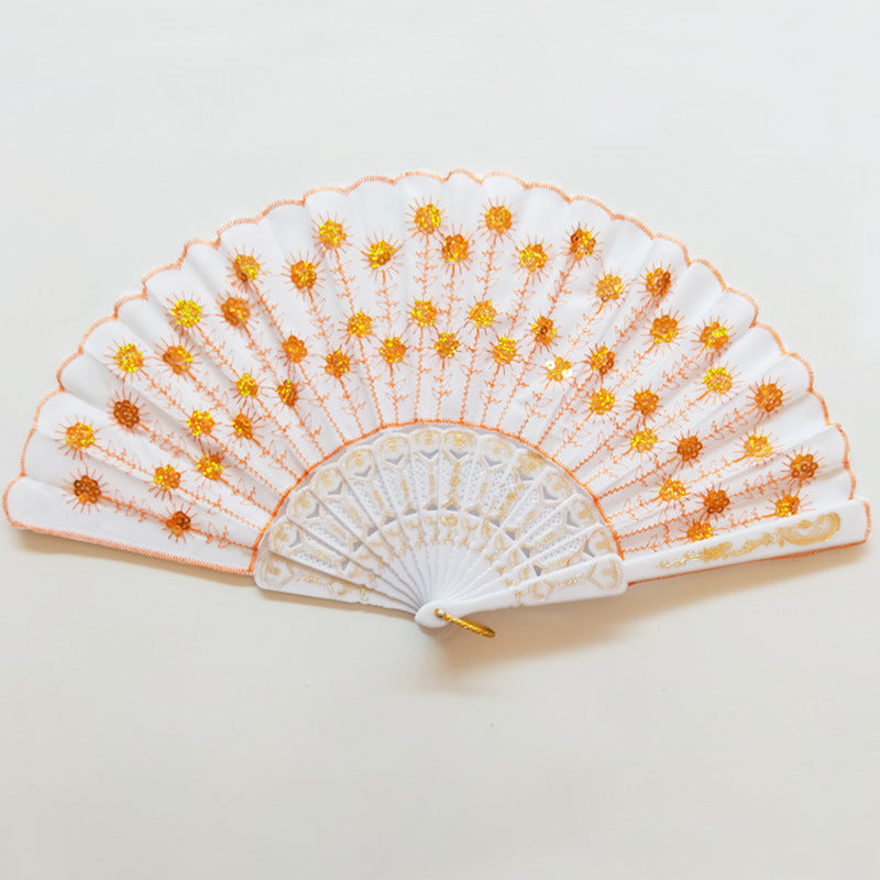 Women's high-quality lace fan with artistic floral motifs Stornfield