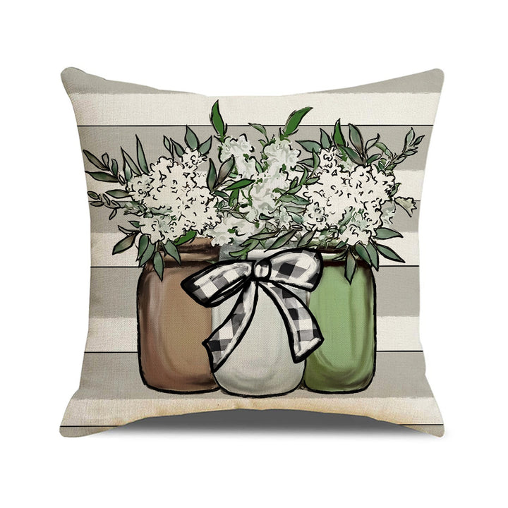 Decorative Floral Wreath Throw Pillow
