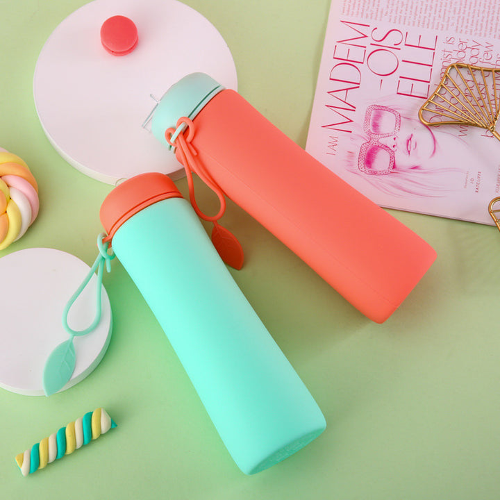 Ladies Foldable Silicone Drinking Bottle with Practical Carrying Strap Stornfield