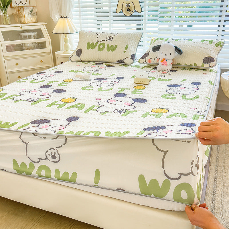 Quilted Floral Pattern Mattress Protector