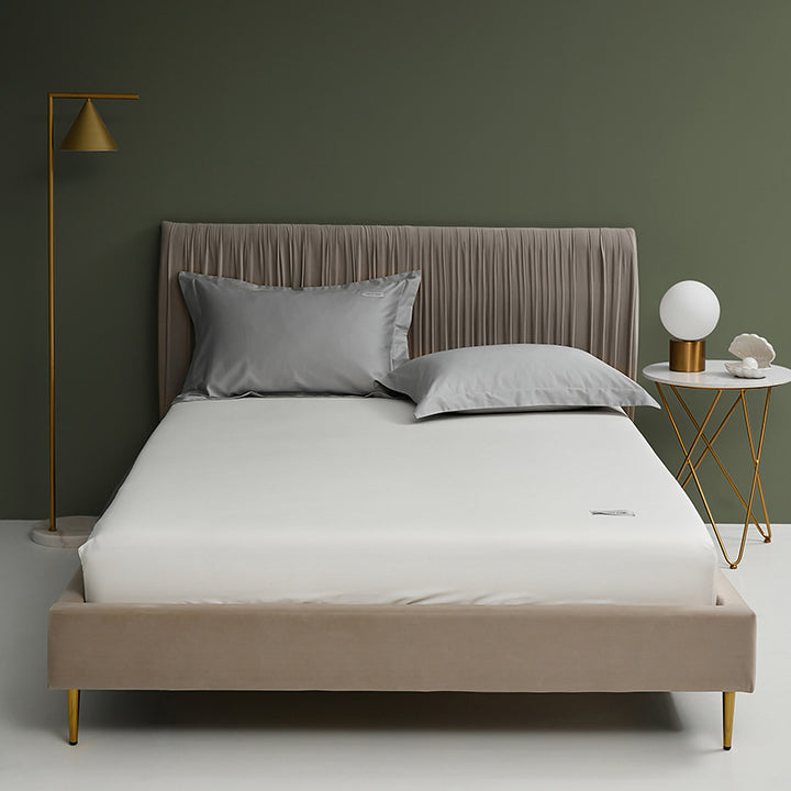 Deep-Pocket Fitted Mattress Sheet Cotton-Blend Stretch Skirt