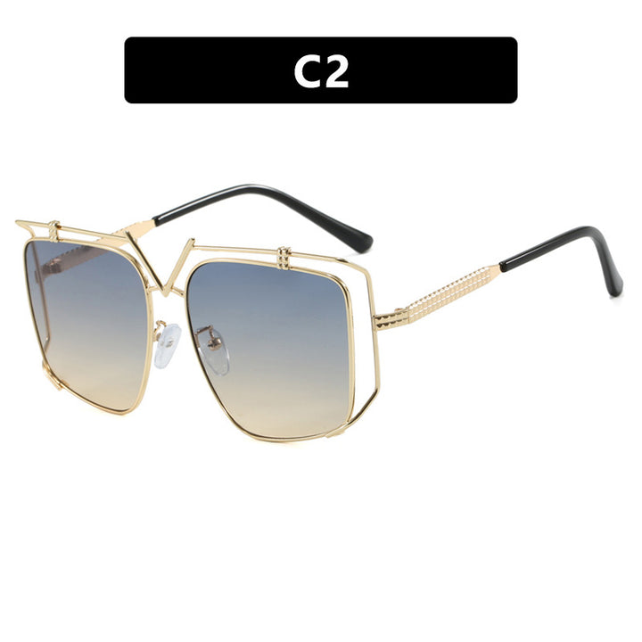 Women's futuristic oversized sunglasses with unique geometric frame Stornfield