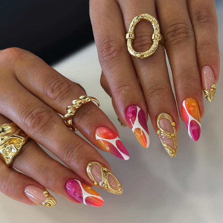 Creative art fake nails with modern accents Stornfield