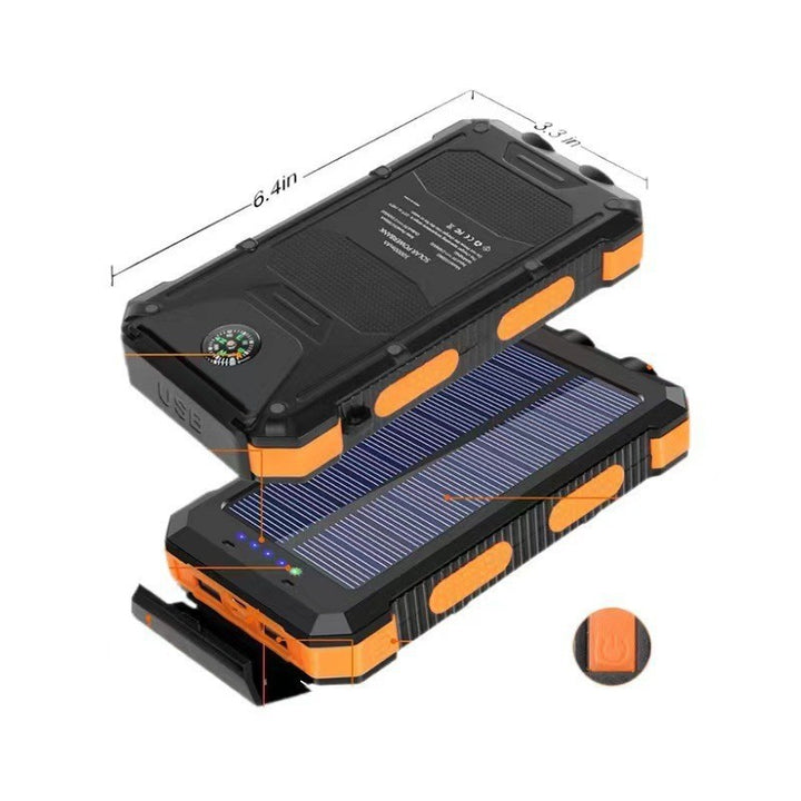 Portable solar power bank with integrated charging plug function Stornfield