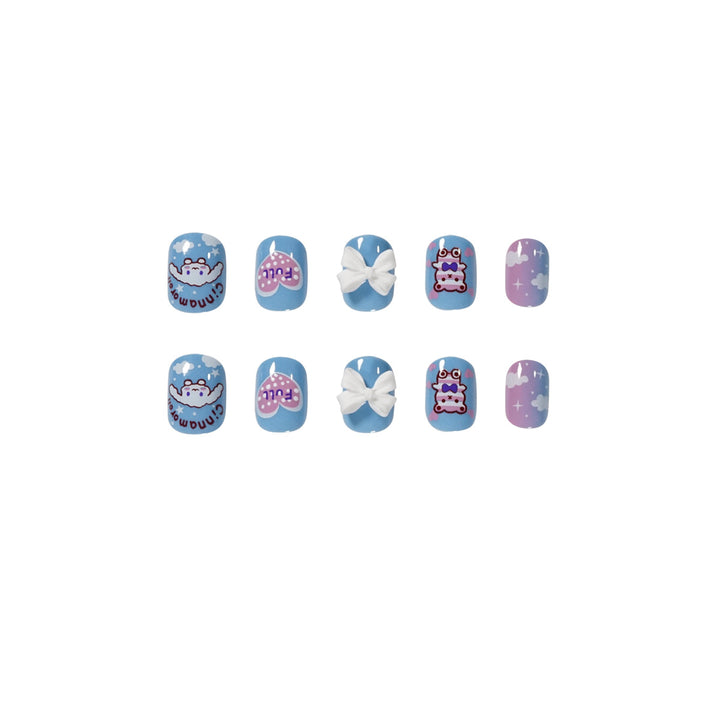 Creative nail art with bow and animal motifs Stornfield