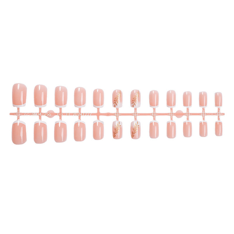 Elegant Press-On Nail Set with Floral Accent Design Stornfield