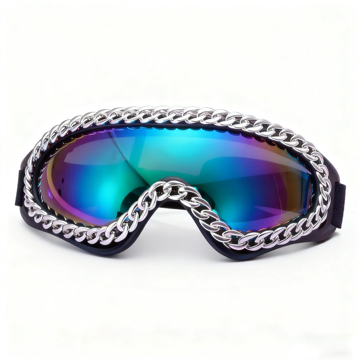 Women's fashionable sports sunglasses with golden chain decoration Stornfield