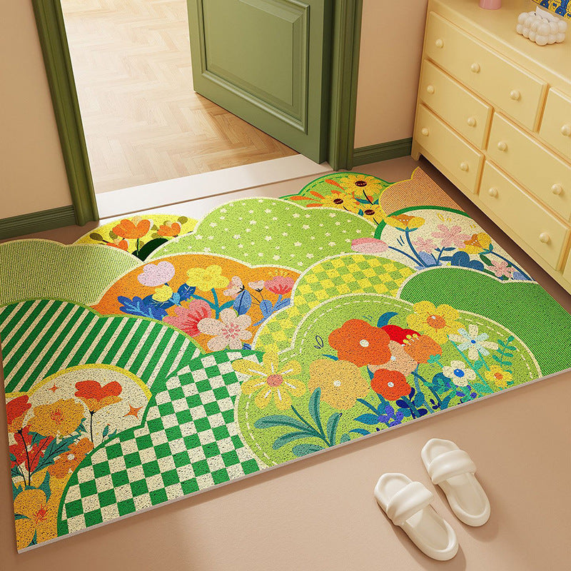 Floral Patterned Entrance Rug