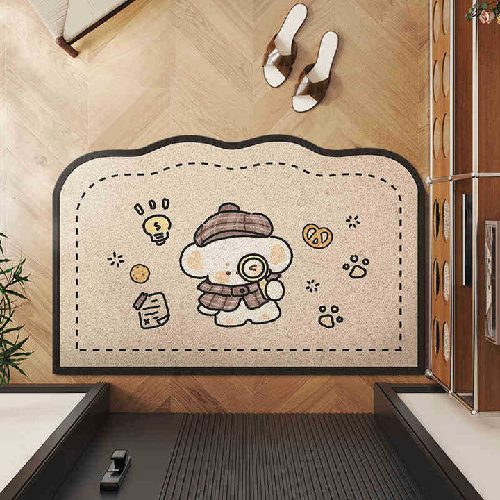 Adorable Detective-Themed Entrance Mat