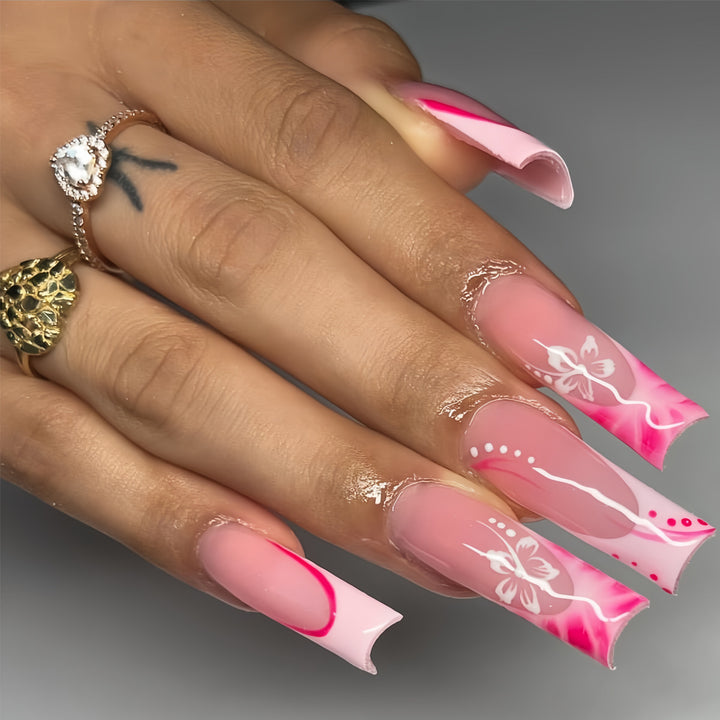 Artistic Floral Stiletto Press-On Nails Stornfield