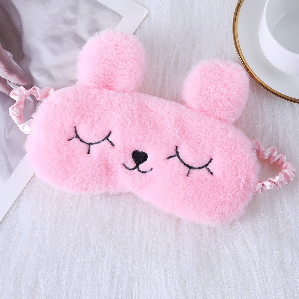 Ladies nan cozy unicorn sleep mask with embroidered eyelashes, soft plush and elastic ruffled ribbon Stornfield