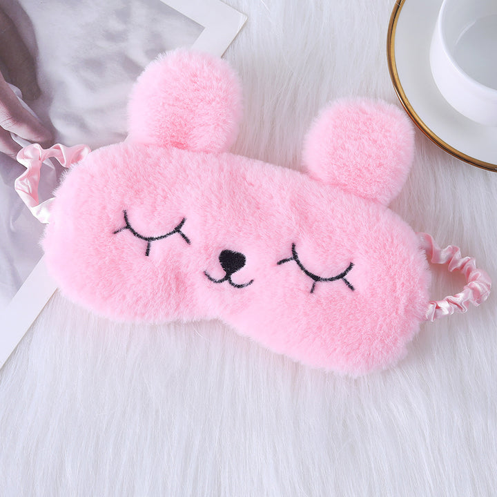 Ladies nan cozy unicorn sleep mask with embroidered eyelashes, soft plush and elastic ruffled ribbon Stornfield