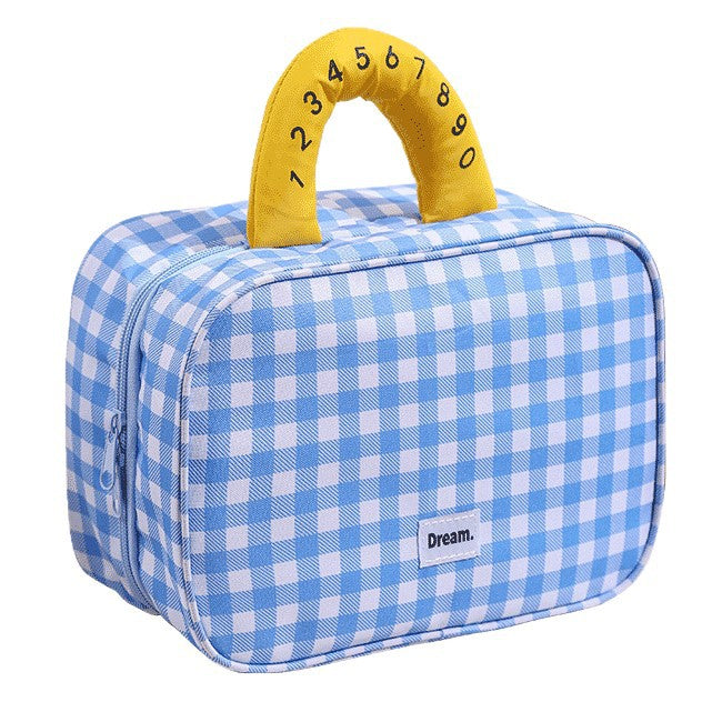 Stylish Checkered Makeup Storage Case Stornfield