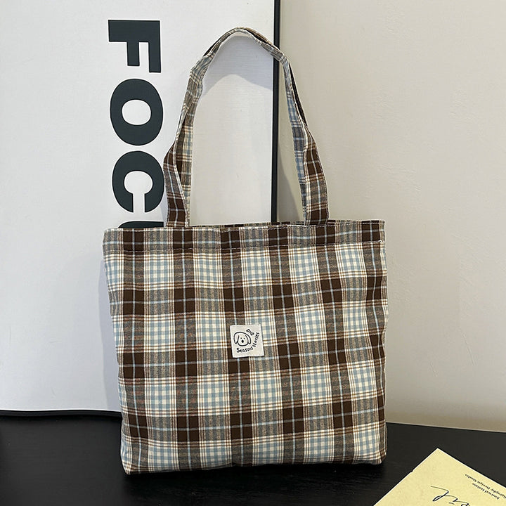 WoStylish Plaid Tote Bag Stornfield