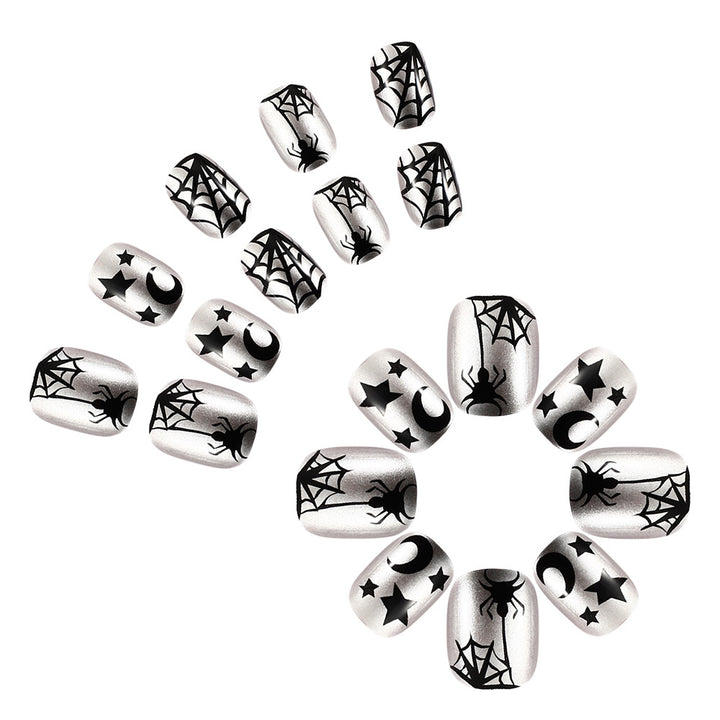 Spiderweb-Themed Press-On Nail Art Set Stornfield