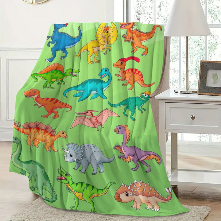 Dinosaur-Themed Plush Throw Blanket