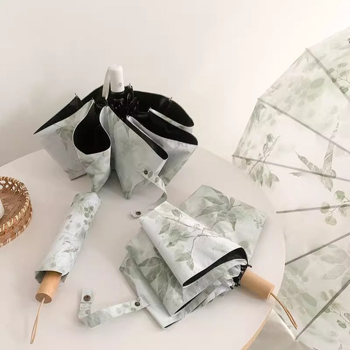 Women's folding umbrella with botanical print design Stornfield