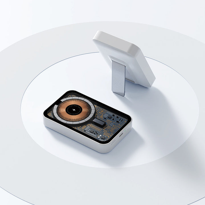 Portable power bank with innovative wireless charging function and integrated stand Stornfield