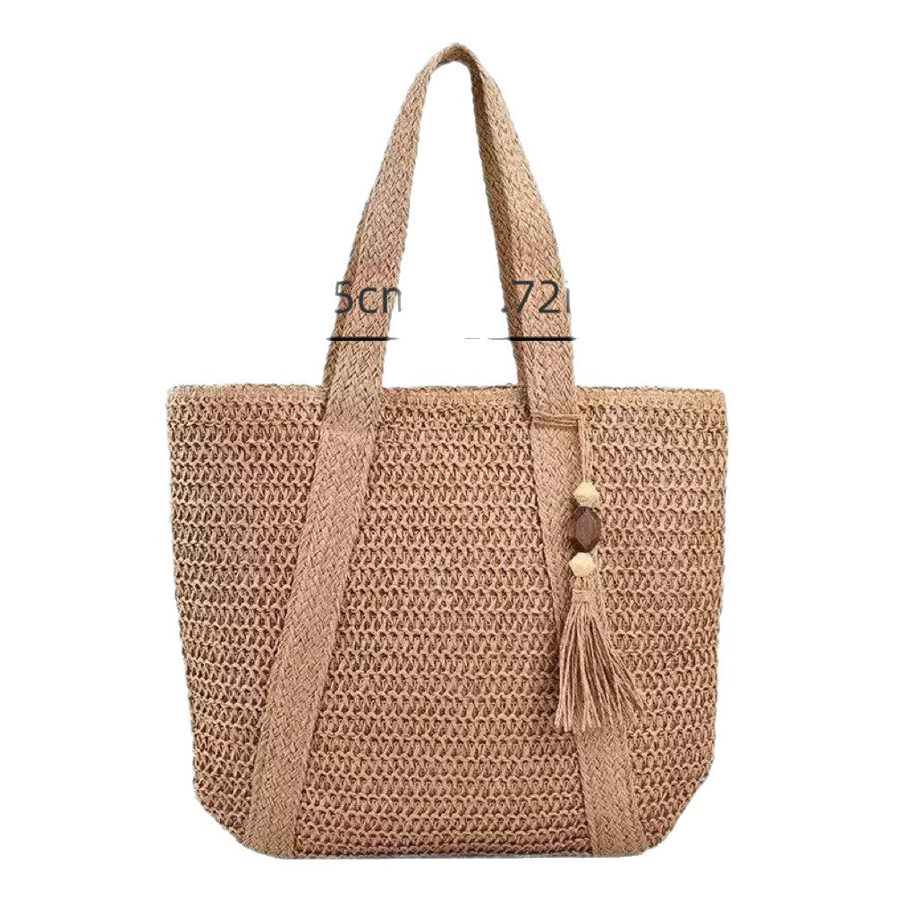 Braided beach bag with fringe detail Stornfield