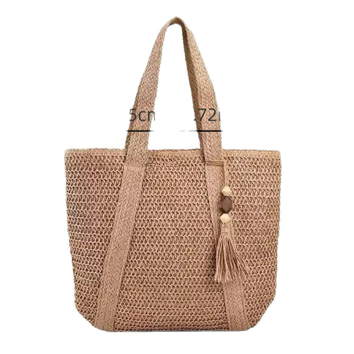 Braided beach bag with fringe detail Stornfield