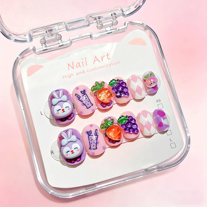 Customized Cartoon-Inspired Press-On Nail Art Set Stornfield