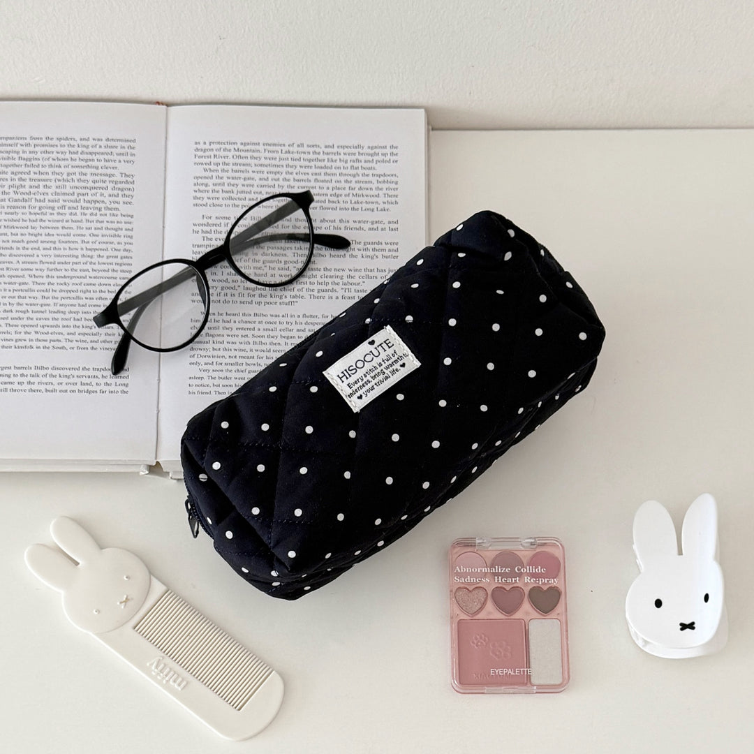 Quilted Cosmetic Pencil Case