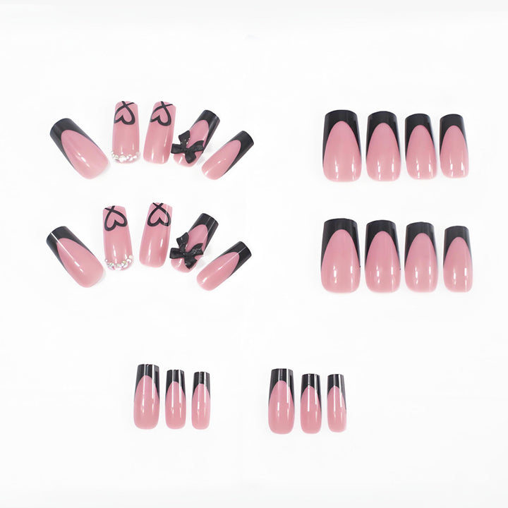 Artificials Nails Set with Elegant Bow and Heart Designs Stornfield