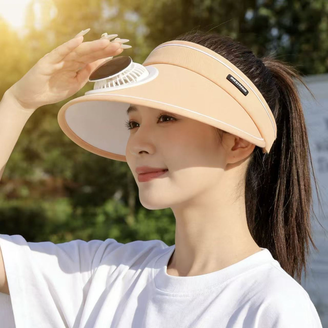 Sport Sun Visor with detachable front fan, adjustable headband and reflective piping Stornfield
