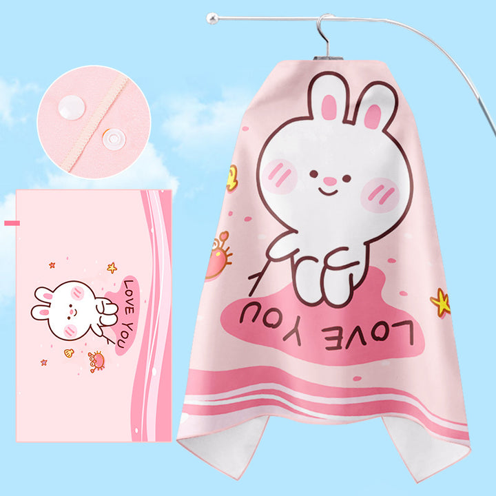 Bathrobe Stornfield with unicorn motif and practical hood