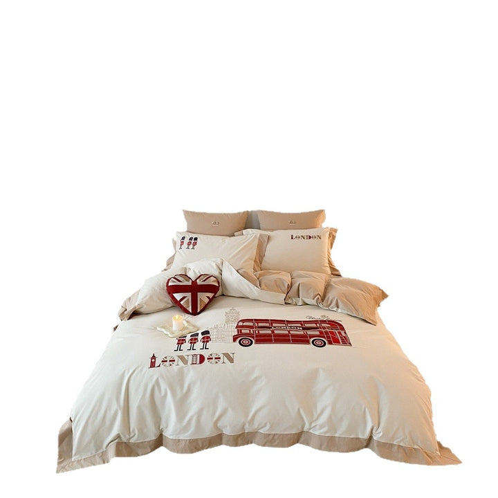 Children's Travel-Themed Cotton Percale Duvet Cover Bedding Set