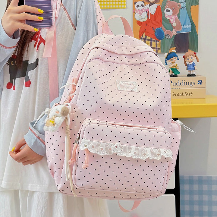 Playful Polka Dot Printed Backpack Stornfield