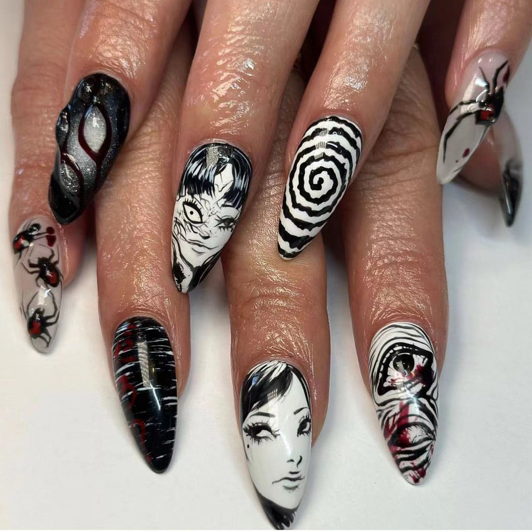 Creative horror design artificial nails Stornfield