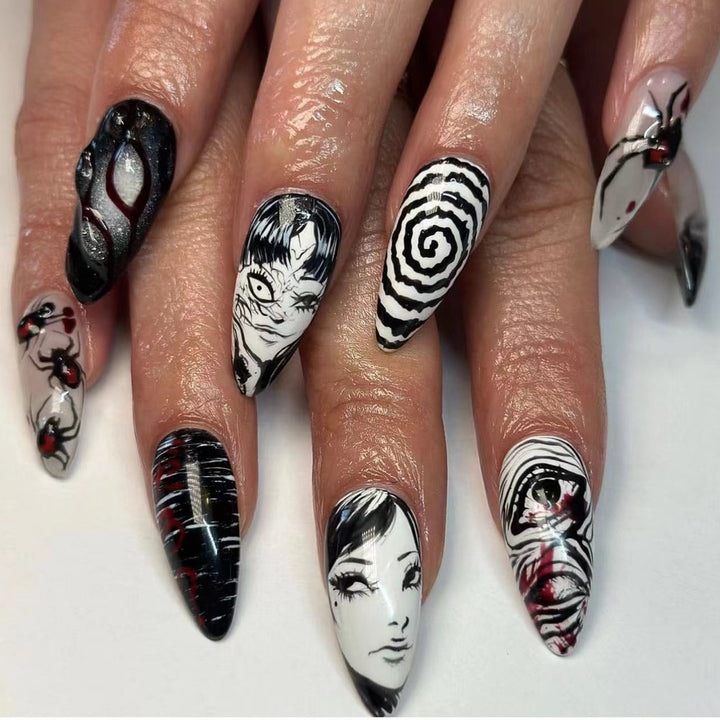 Creative horror design artificial nails Stornfield