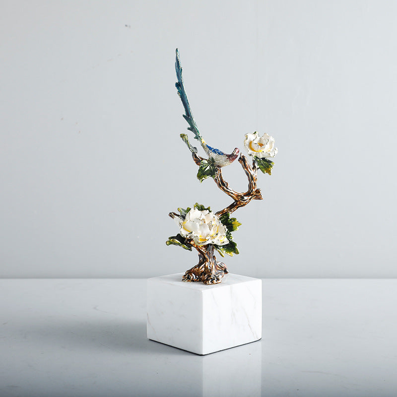 Ornamental Bird and Flower Sculpture