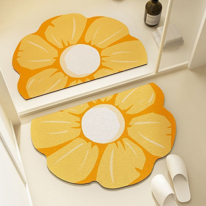 Sunflower-Shaped Bath Mat