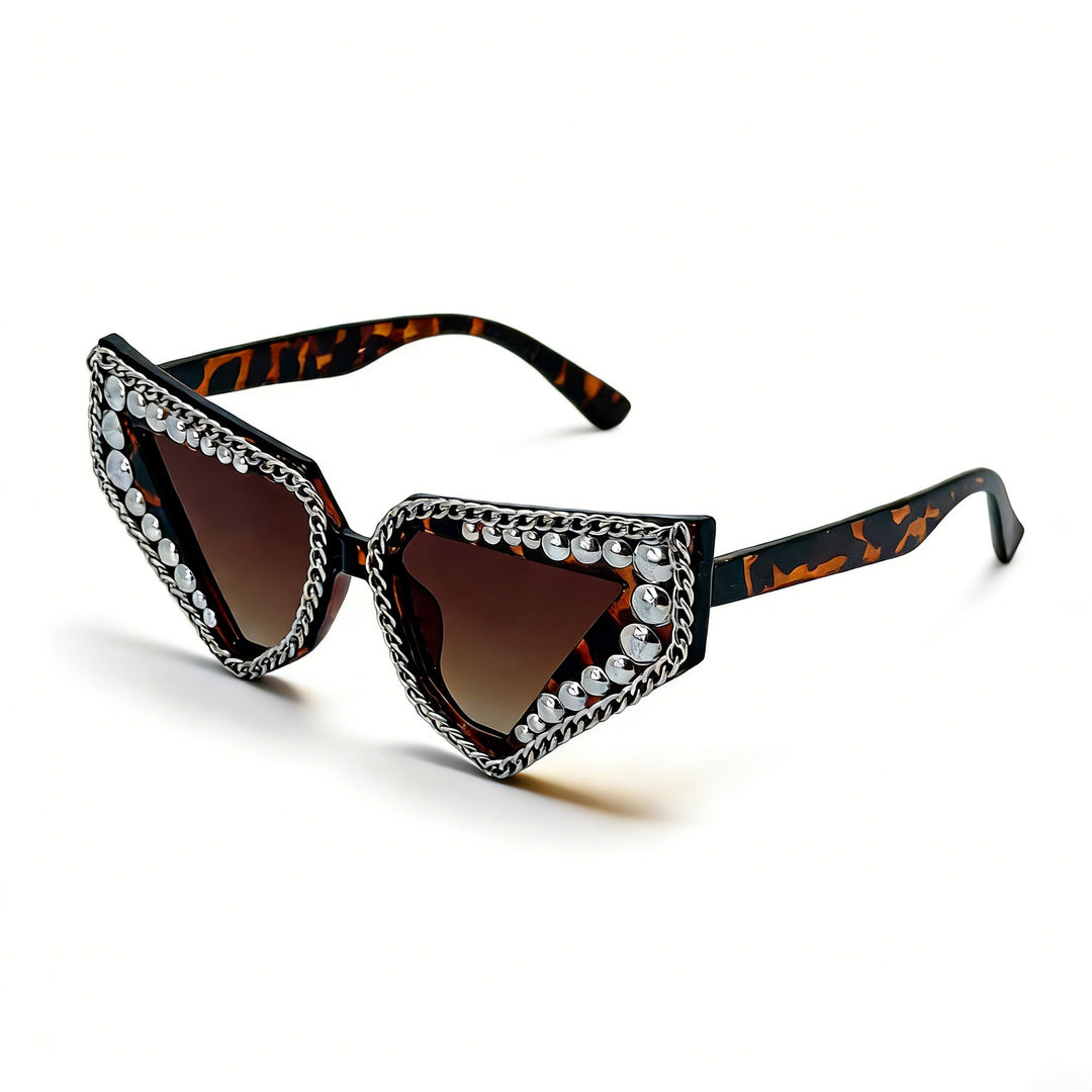 Women's sunglasses with unique triangular frame and sparkling accents Stornfield